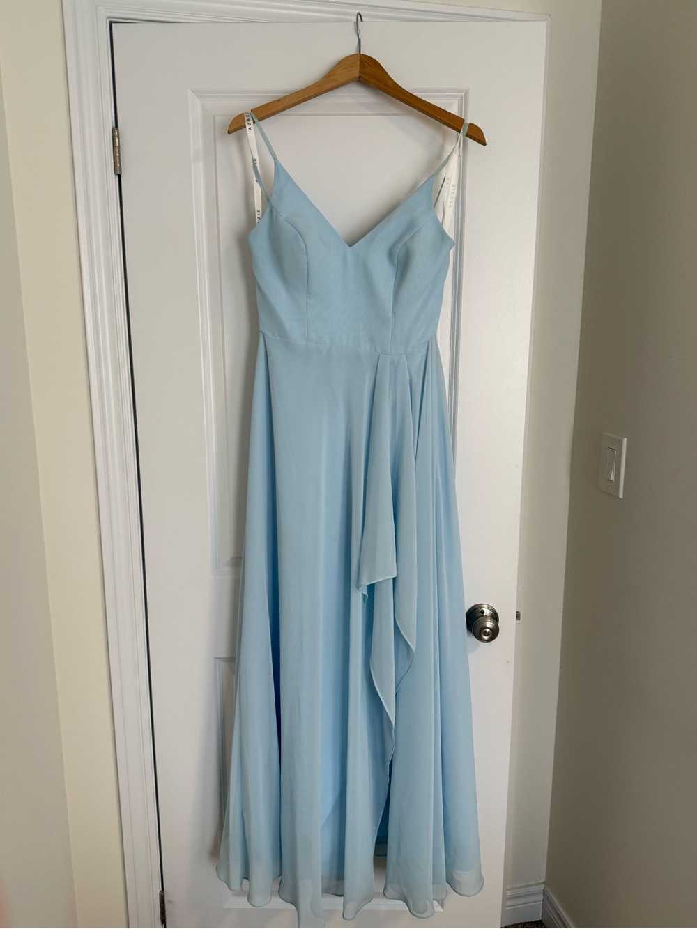 Azazie Light Blue Spaghetti Strap Maxi Dress